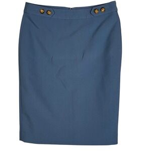 Banana Republic 4 Womens Slate Blue Pencil Skirt Career Office Professional